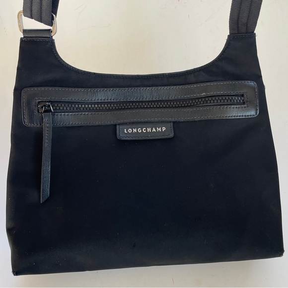 Longchamp Le Pliage Neo Flat Black Nylon Crossbody Bag Shoulder Purse - Picture 4 of 11